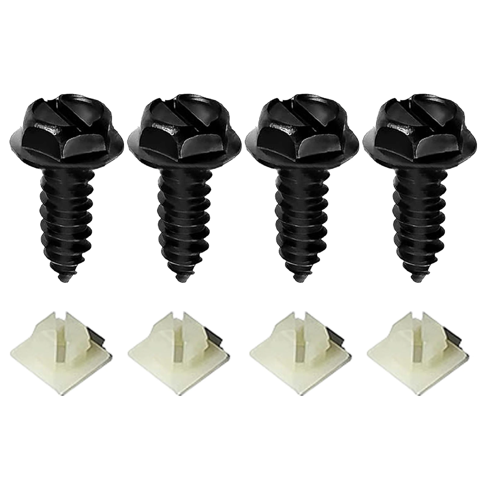 

4pcs License Plate Screw Kit With Nylon Inserts Accessories Mounting Hardware