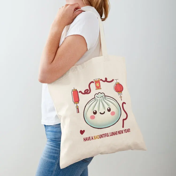 

BAOuntiful Lunar New Year Tote Bag Canvas shoulder bag personalized tote bag Shopping bags large size bags