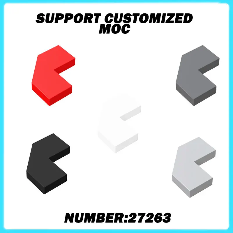 

27263 MOC Building block flat tiles Tile Modified 2 x 2 Corner with Cut Corner DIY enlighten brick Compatible With Assembles 50g