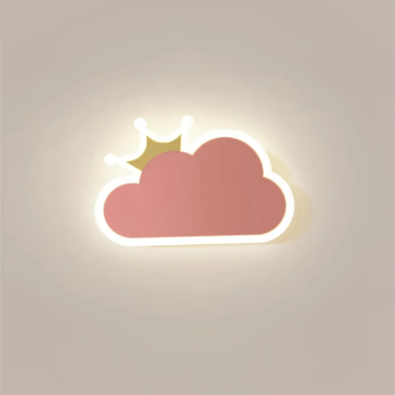 Cute Cloud Wall Light creativo stile semplice Babys decorazione della stanza dei bambini Planet Light camera da letto soggiorno lampada da parete sul comodino