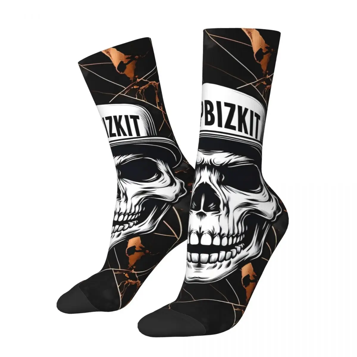 Skull Men's Socks Vintage Harajuku Limp Bizkit Street Style Novelty Pattern Crew Sock