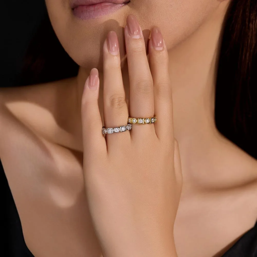 Luxury 3 Carat Round Emerald Heart D Color Moissanite Emerald Wedding Rings For Women 925 Sterling Silver Women's Ring 18k Gold Plated Fine Jewelry Anniversary Engagement Bride Gift For Wife Girl Friend Ship From US - view 8