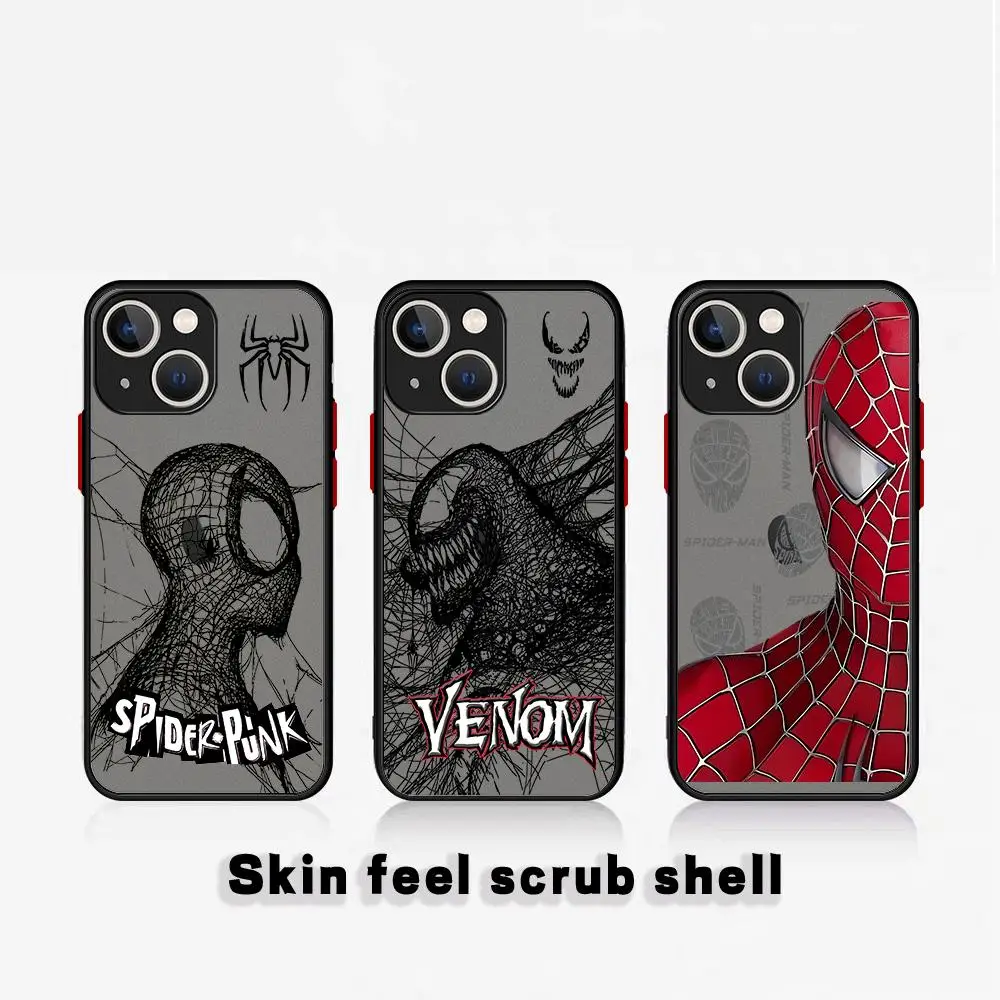 Marvel Spider Man Venom Case for Apple iPhone 14 Plus XS 7 8 XR 12 15 Pro Max XS MAX 13 Mini 11 Pro SE Clear Luxury Cover