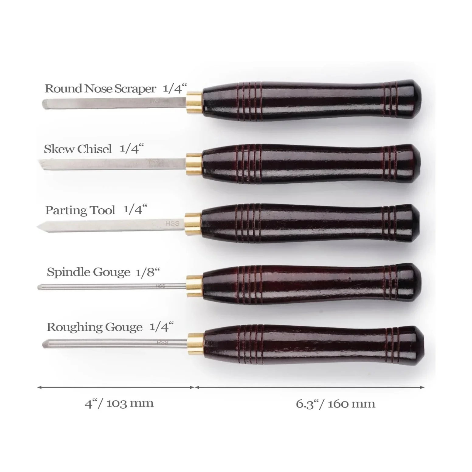 Набор из 5 токарных резцов HSS – обзор и цена Woodturning Tools Set Hss