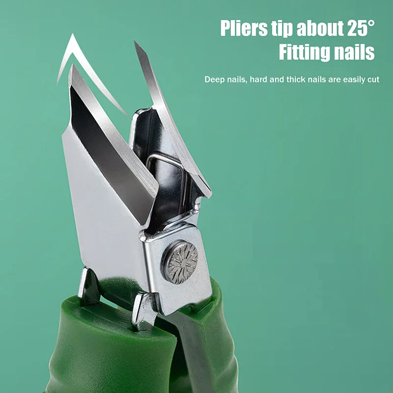 Langlebiger Nagelknipser mit schräger Kante, große Öffnung, spritzwassergeschützte Nageltrimmer, Nagelzange, grüne Bambusform, Haushaltsmaniküre-Werkzeuge