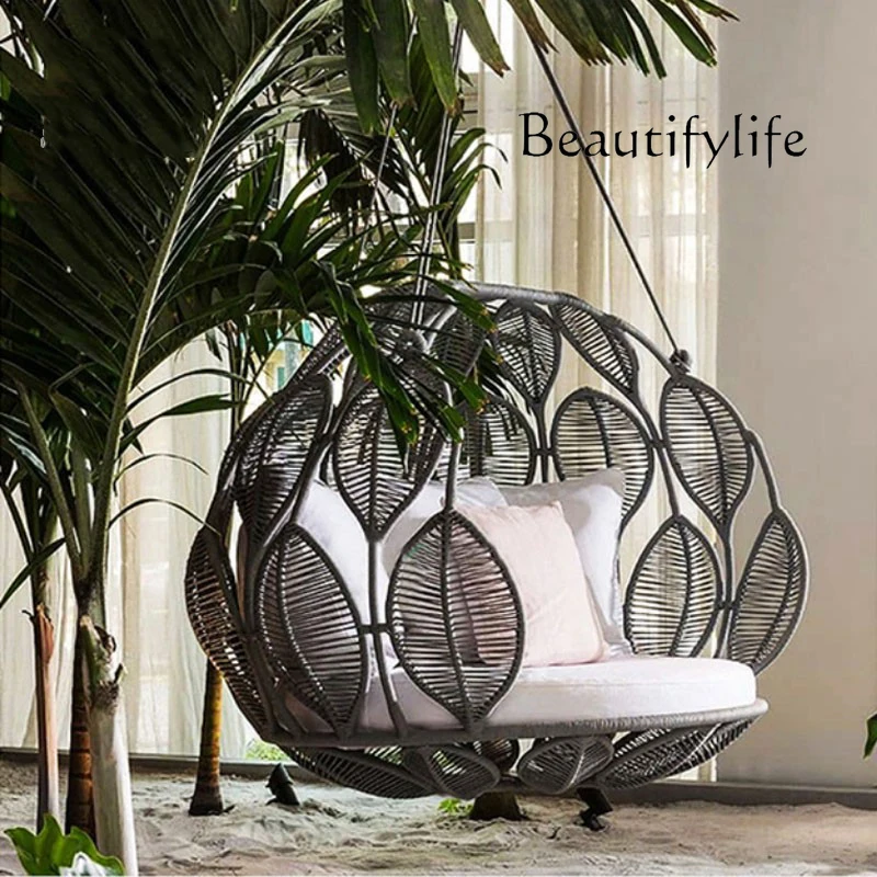 Outdoor Garden Swing Basket Rattan Chair Bird's Nest Hanging Chair Indoor Balcony Single Large Hammock Household Cradle