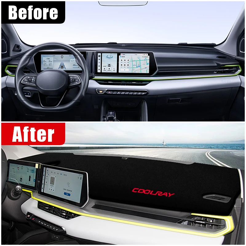 For Geely Coolray 2022 2023 2024 Car Dashboard Cover Anti-UV Non-slip Mat Instrument Carpets Dashmat Pad Protector Accessories