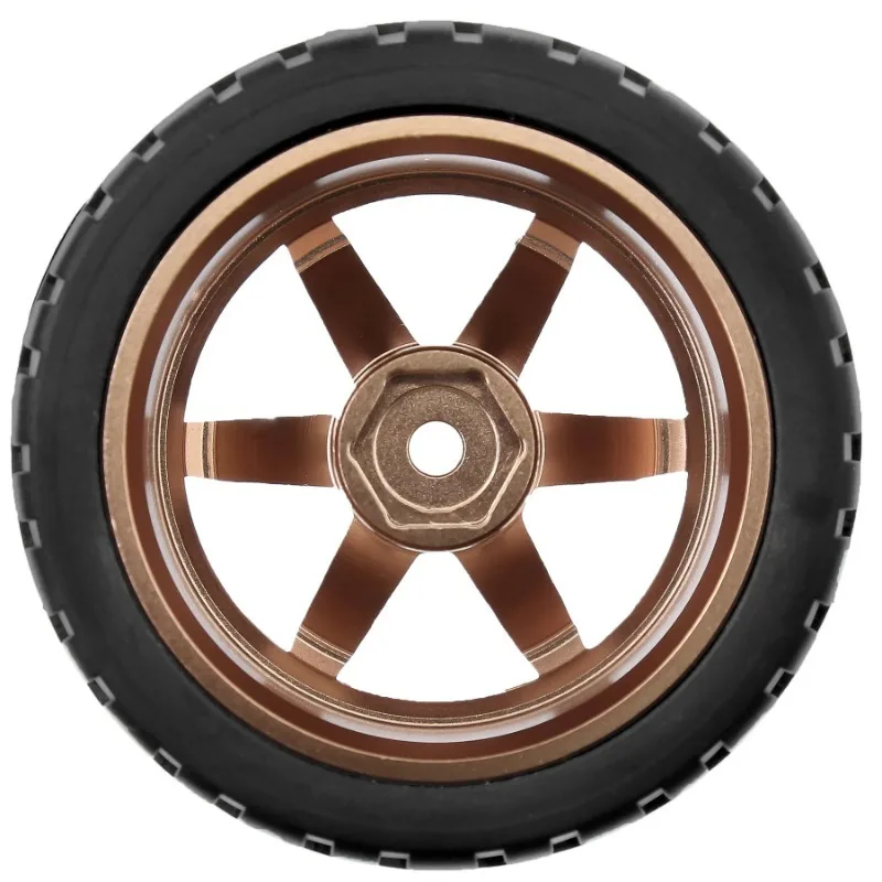 1/10 RC On-road Drift Car Pneumatici in gomma Ruote in lega Mozzi Set per XV02 HSP 94123 Wltoys A959 144001 Tamiya TT01