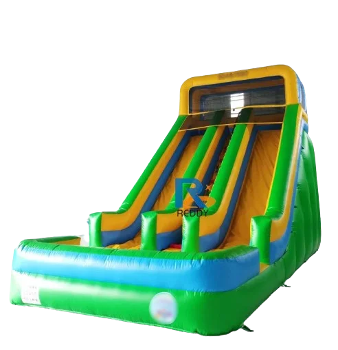 Commercial Inflatable Double-Lane Slide with Trampoline for Parties and Outdoor Fun