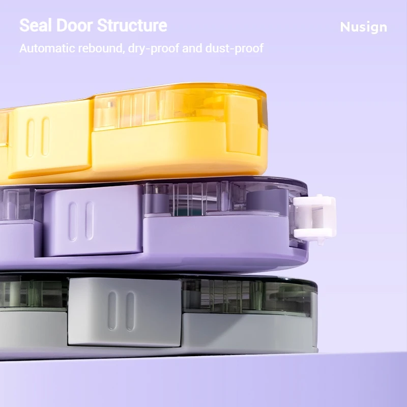 NUSIGN Large Capacity Correction Tape with Press Seal Door Gradient 4-Color Correction for Office School Supplies