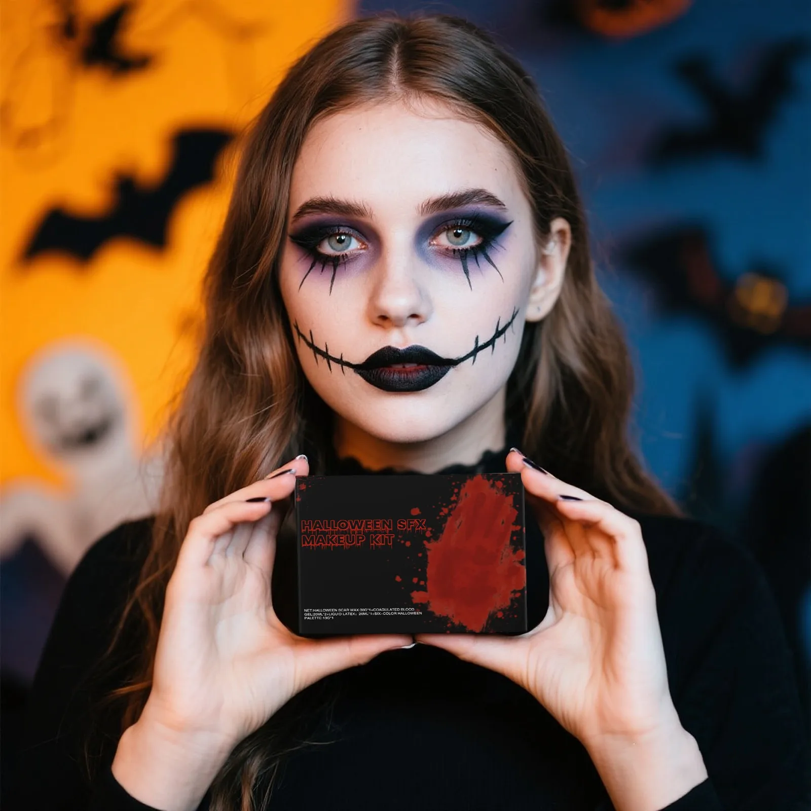 

Fake Blood Makeup Kit-Coagulated Blood 30ml+Fake Blood Spray 50ml+Dripping Blood 50ml Realistic Washable Special Effects Sfx Mak