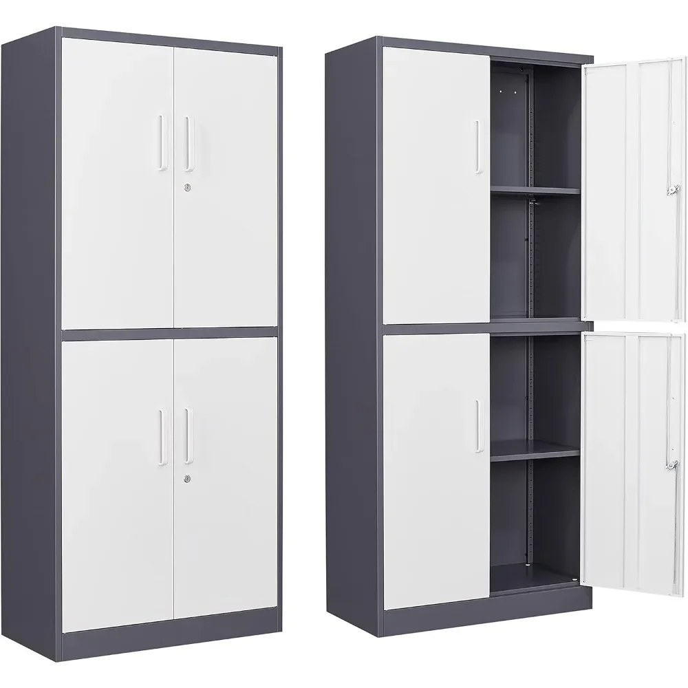 

Metal Storage Locking Cabinet with 4 Doors and 2 Adjustable Shelves,71" Lockable Garage Tall Steel Cabinet,for Home Office