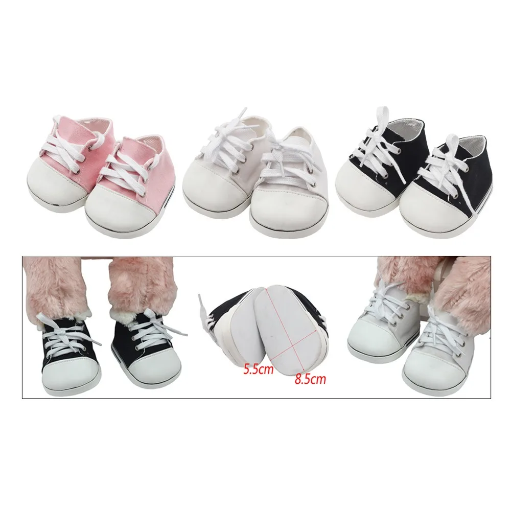 Zapatos para muñecas de 8,5 cm, Mini zapatos deportivos con correa para dedos, accesorios para muñecas, cordones para muñecas, zapatos de lona de algodón para muñecas