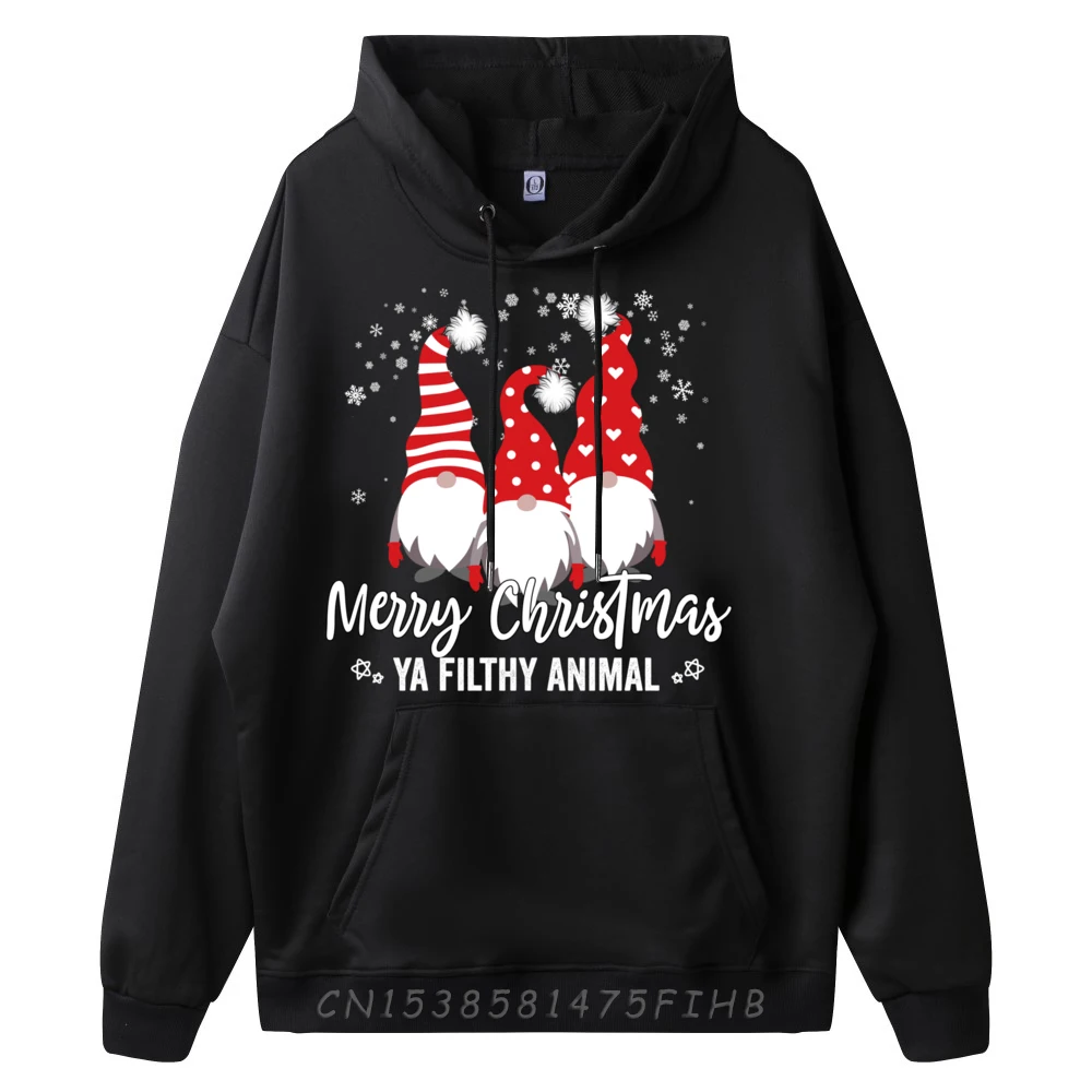 Merry Christmas Ya Filthy Animals Funny Christmas Gnome Graphic Sweatshirts Men's Sweatshirts Funny