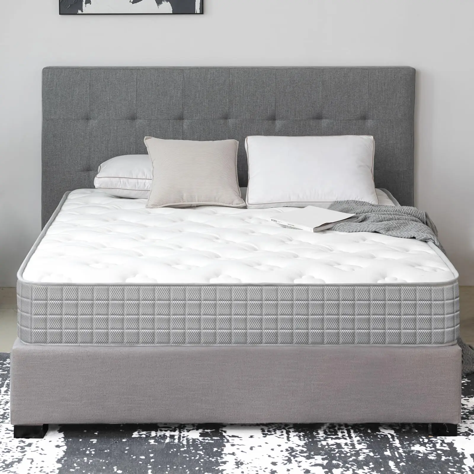 Good Nite Double Mattress - 7 Inch Hybrid Spring & Memory Foam, Zoned Support, Deep H6 Firmness, Comfortable Knitted Fabric