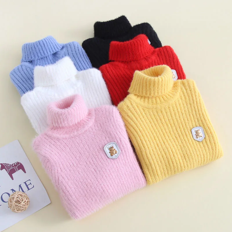 Kids Sweater For Girls Baby Winter Turtleneck Long Sleeve Clothes Fashion Spring Boys Children Clothing Pullover Knitted Tops