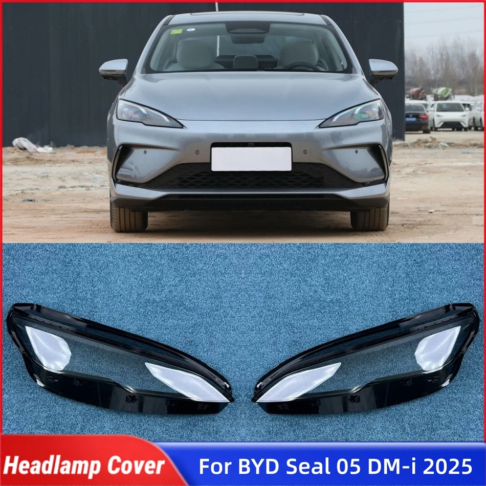 For BYD Seal 05 DM-i 2025 Car Accessories Front Headlight Cover Glass Lamp Shell Car Front Headlight Lens Cover Lights Shell