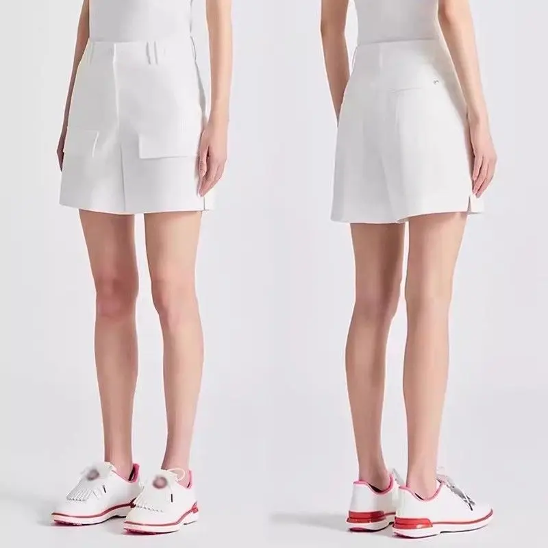 

Women's Golf High-Waisted Slim-Fit Athletic Shorts Versatile Quick-Dry Red Breathable Pocket Pants