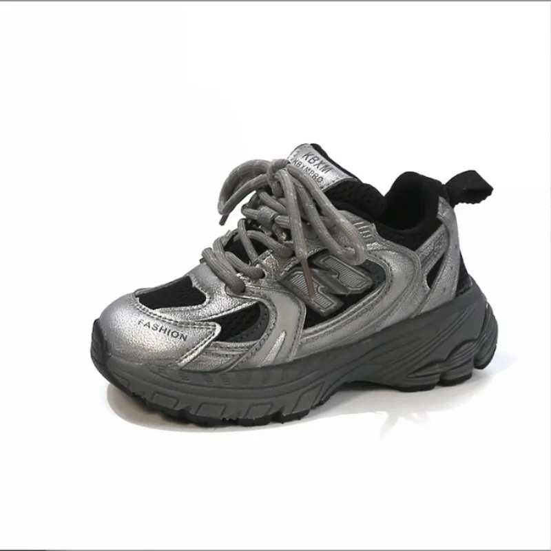 

Boys' casual sports shoes 2025 Autumn new soft soled lightweight training shoes for girls' non slip running shoes Black 27-38