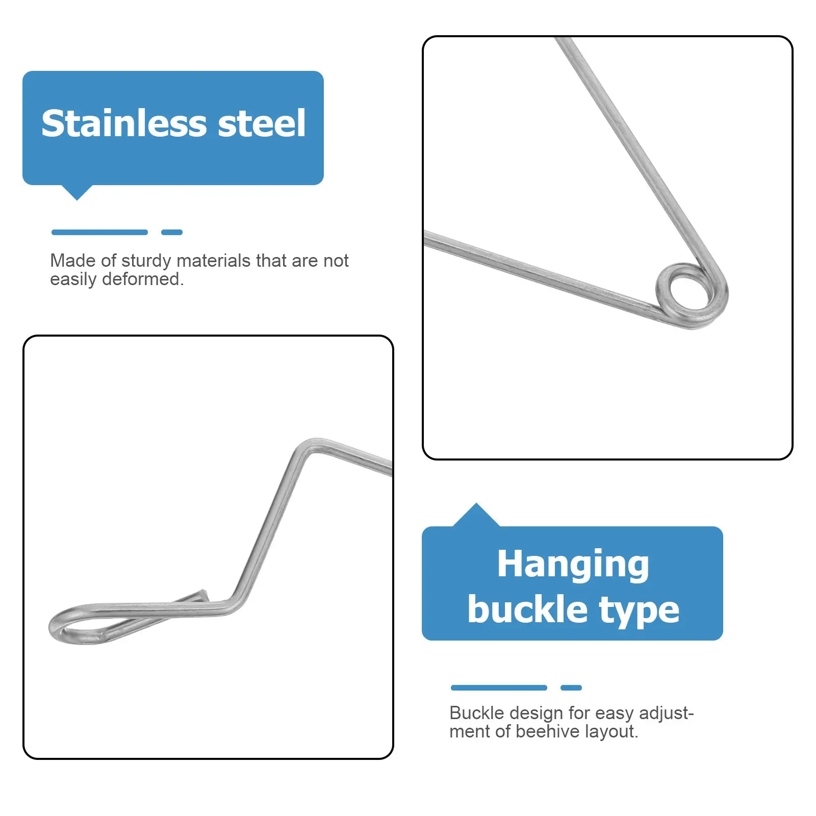 10Pcs Beehive Connector Stainless Steel Rustproof Hive Lock Clip Secure Hive Body Fastener Bee Box Latch Clip Beekeeping