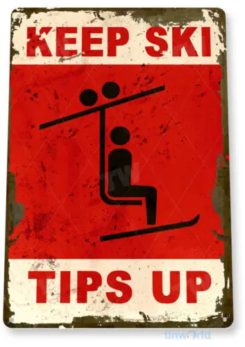 Tin Sign Ski Tips U…