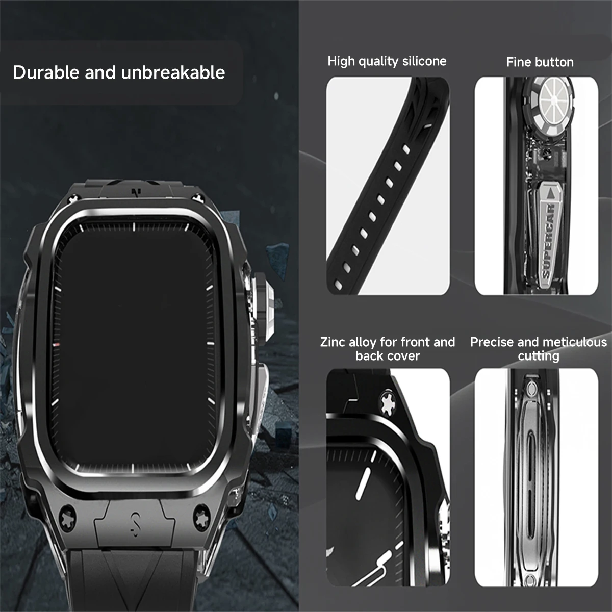 Pulseira + caixa de metal para apple watch 10 46mm, pulseira com capa resistente para apple watch 10 46mm, capa protetora completa