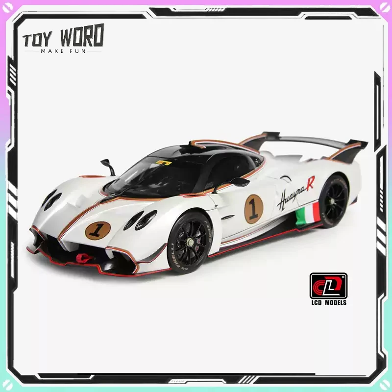 LCD 1:18 Pagani Huayra R Track Supercar Full Opening Diecast Model Realistic V12 Engine Collectible Display Ornament Gifts