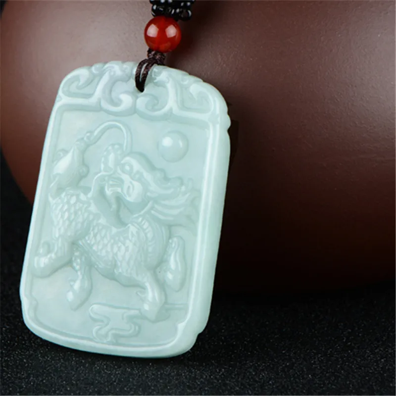 Nanyang Town Plain Jade Direct Supply Jade Jade Pendant Natural Myanmar Emerald JadeAGreen Kirin Pendant