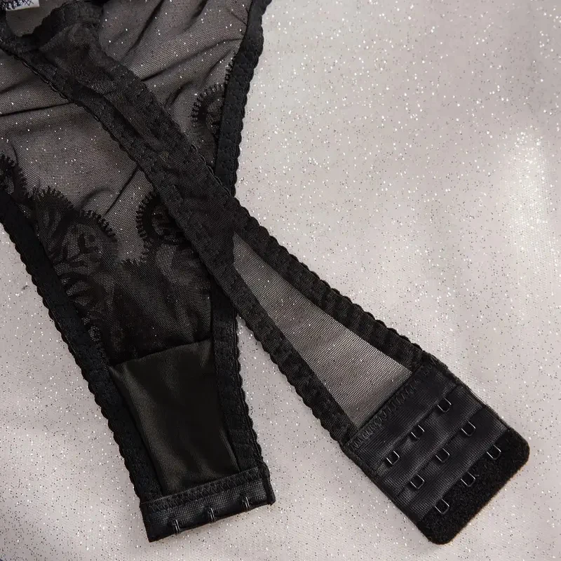 Women Lingerie With Exotic Perspective Lace Tight Corset Sexiest Transparent Bodysuit Erotic Costumes See Through Sexy Seductive view 6