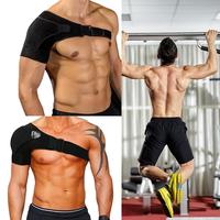 Adjustable Gym Sports Care Single Shoulder Support Black Guard Belt Bandage Men Band Women Wrap Brace & Strap Pads Back P2F8