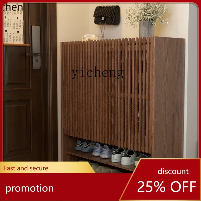 

HXL household door solid wood large-capacity multi-layer new popular entrance entrance cabinet new Chinese style