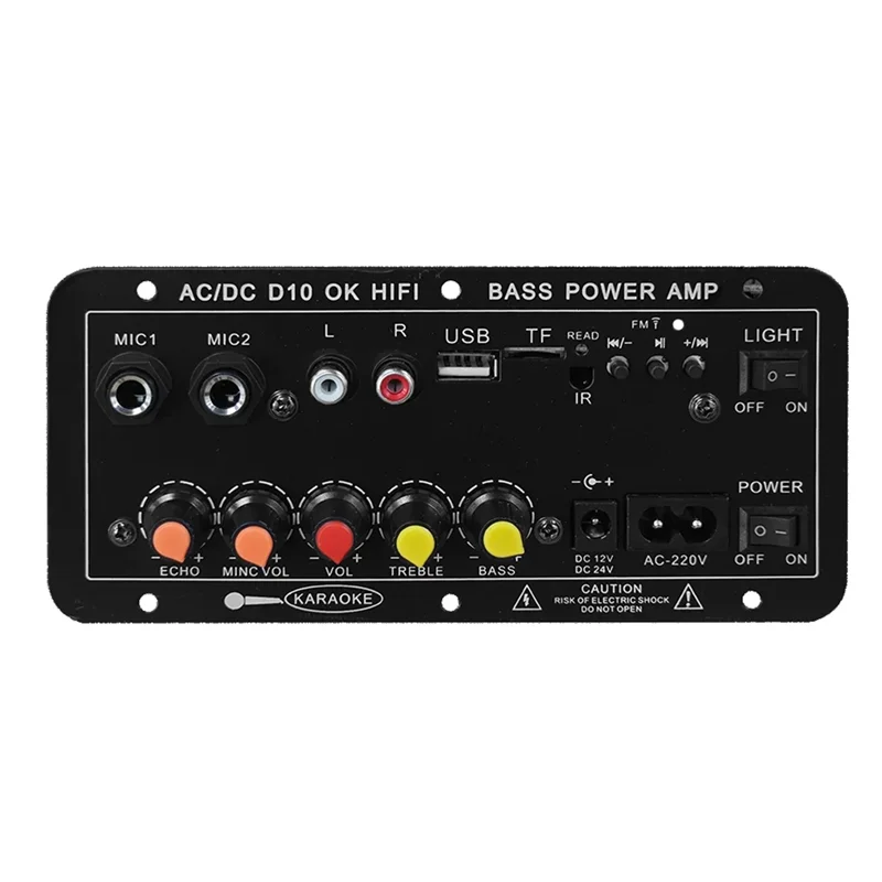 AS95-D10 220V Digital Bluetooth Amplifier Board Karaoke Amp Microphone Subwoofer Speaker Home Theater DIY