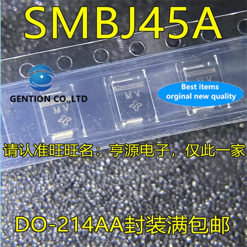 100Pcs  SMBJ45A Silkscreen MV Lightning protection TVs chip transient suppression diode 45V in stock  100% new and original