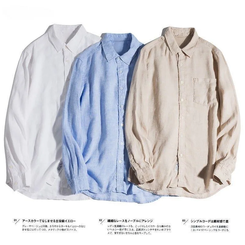 

Белый льняной смешанный мужской капитан irt Coast повседневный длинный све бежевый дышащий тонкий хлопок льняной летний irt