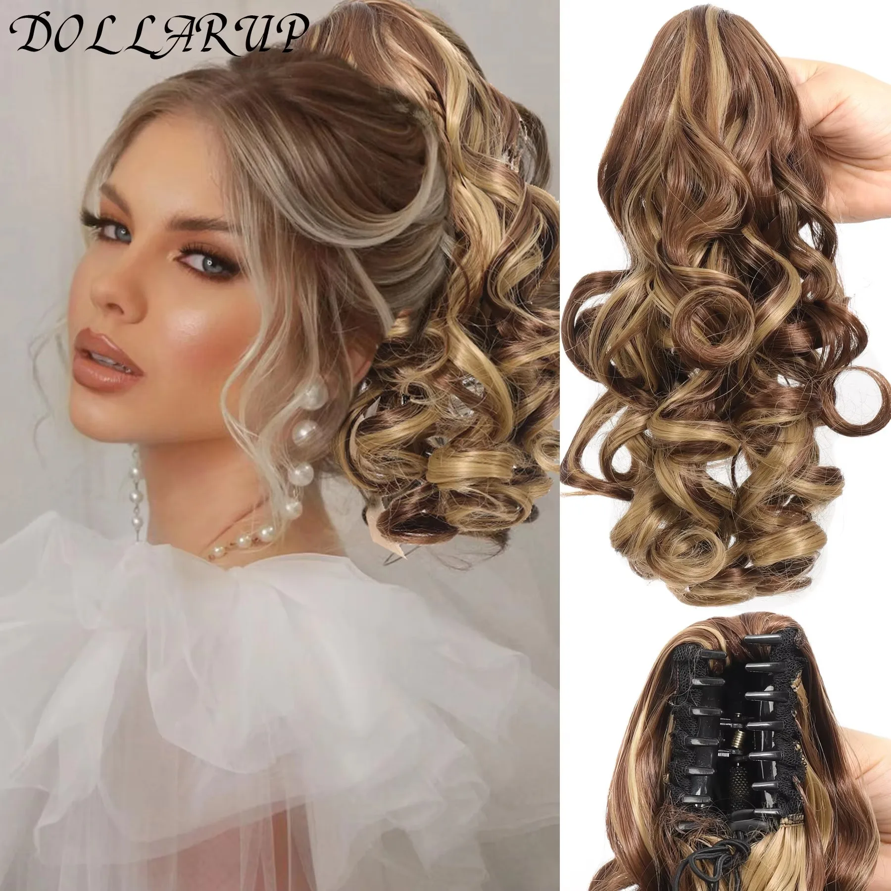 

JKL Синтетические зажимы для наращивания волос на хвосте Синтетические зажимы для наращивания волос Элегантные аксессуары для волос для ежедневного использования