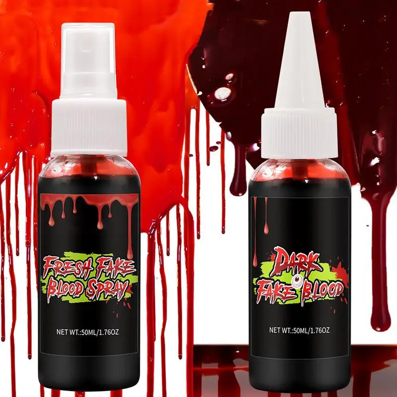 

100ml Fake Blood Spray Halloween Party Bleeding Makeup Zombie Horror Vampire Hematopoietic Props Halloween Decoration