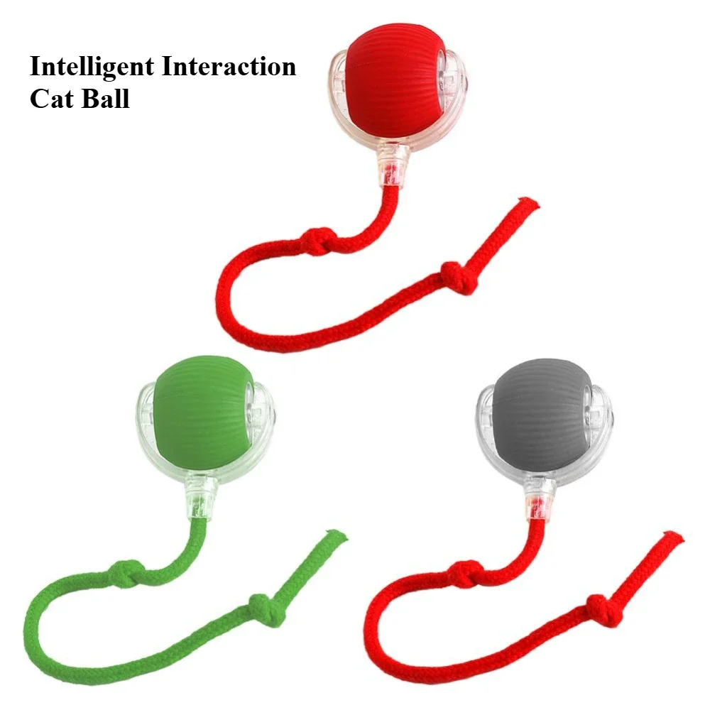 Cat Interactive Ball Toy Things for Cats Products Automatic Rolling Fake Tail Ball Cat's Accessories Toys Supplies Pet Home