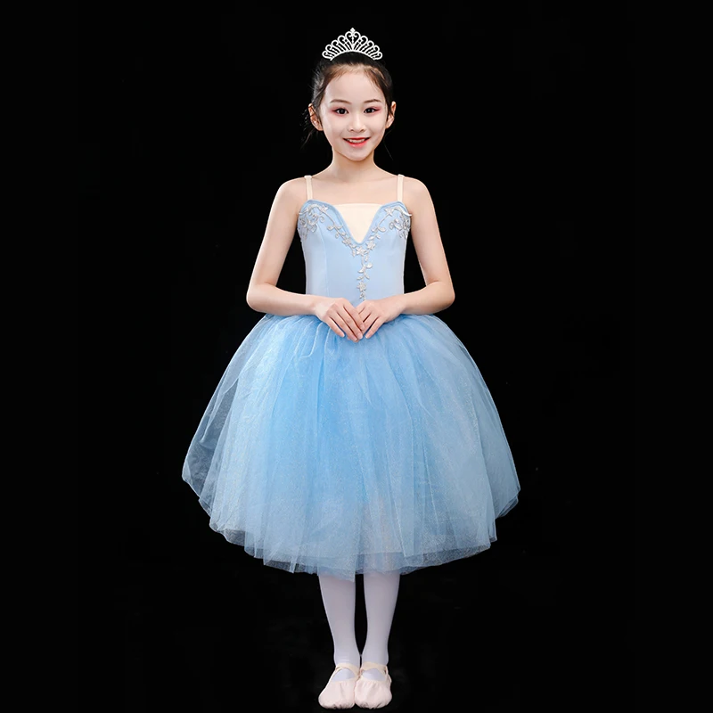 Children's Ballet Dress Girls' Poncho New Style Sling Little Swan Dance Performance Dress Belly Dance Costume