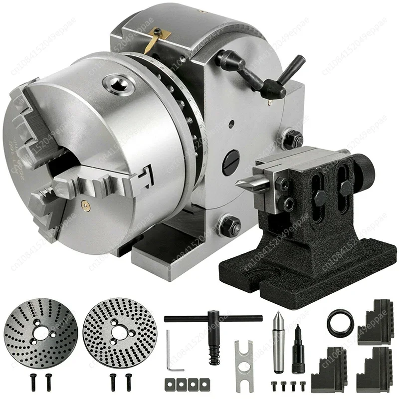 BS-0-5 Dividing Head Indexing Head Semi Universal With Indexing Plates, Tailstock & 125mm 3-Jaw Chuck for Drilling Milling