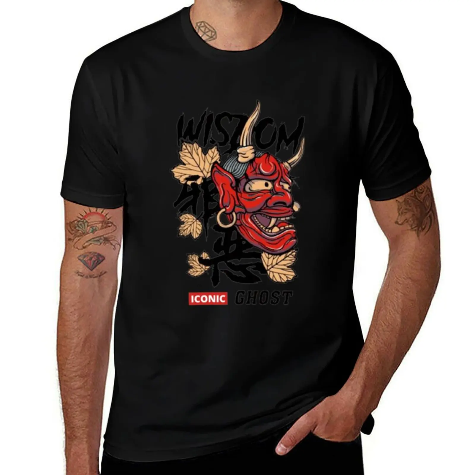 WISDOM GHOST BY ICONIC T-Shirt cotton t shirts man 100% T-Shirt