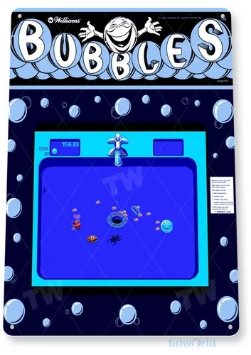 TIN SIGN Bubbles Arcade, 80's, Retro, Console, Marquee, Game Room Decor, B064 --Tin Sign