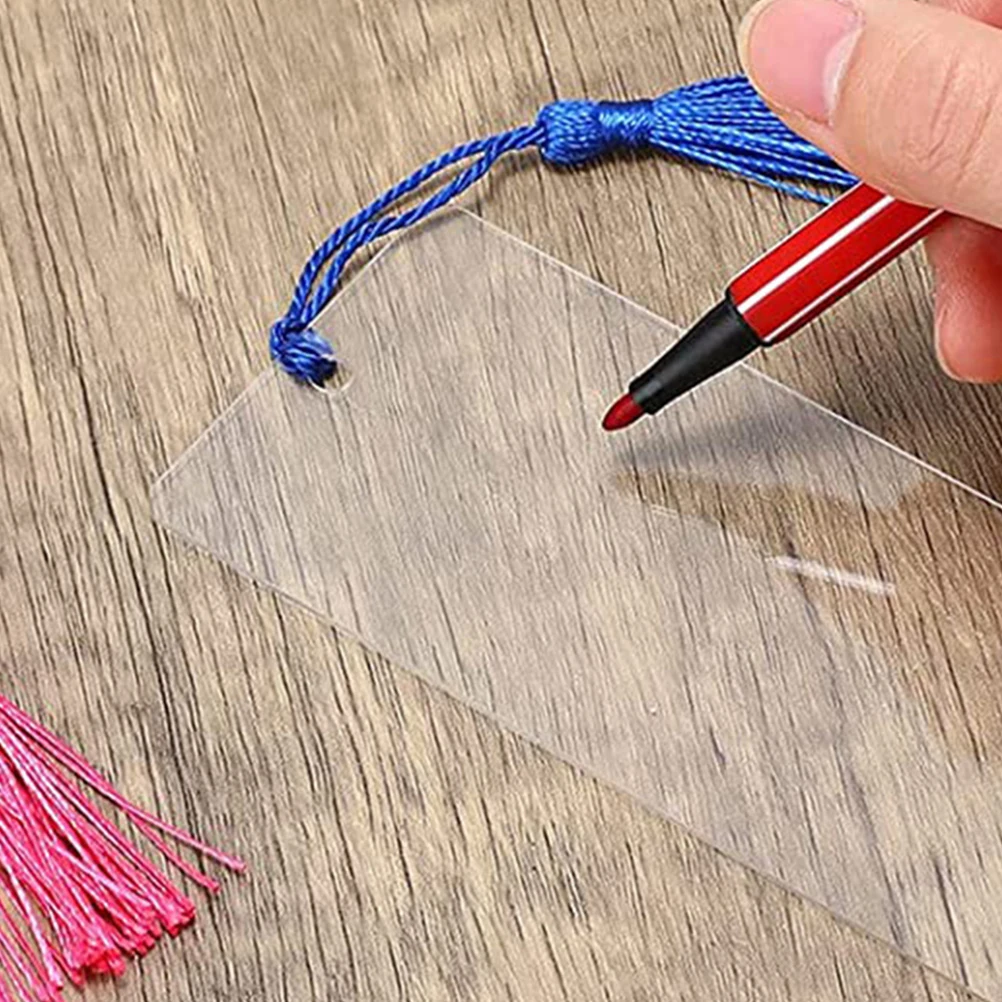 

Acrylic Tassel Bookmarks DIY Blank Page Markers Students Kids Premium Material Long Use Decorate Books Gift Family