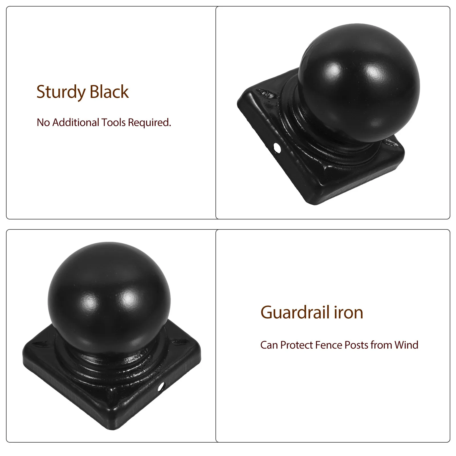 Tapa de Metal Negra Estampada para Tubo Cuadrado de 60 mm, Remate Decorativo para Cercas de Jardín, Cubierta Antioxidante para Postes y Barandillas