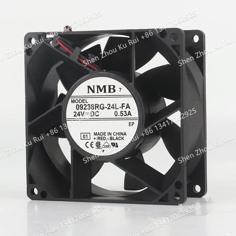 

9038 New original NMB 9CM 09238RG-24L-FA 2-wire 24V 0.53A cabinet frequency converter cooling fan