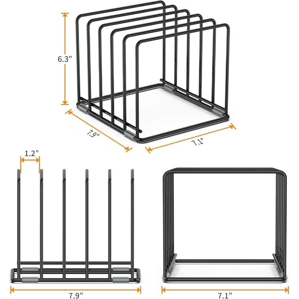 2-Pack Kitchen Cabinet Organizer, 5-Slot Baking Tray & Cutting Board Rack, Space-Saving Storage for Small Kitchens