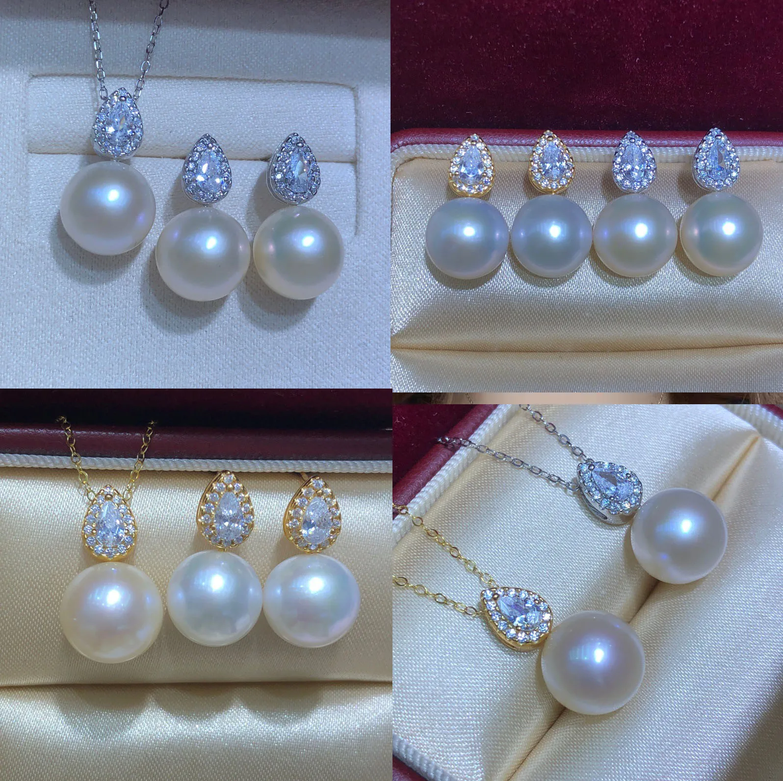 Japan Akoya AAAA  11-12MM 12-13mm 10-11MM 9-10MM AAAA Edison Near Round Flawless Pearl earring pendant sea 925 Platinum Earpins