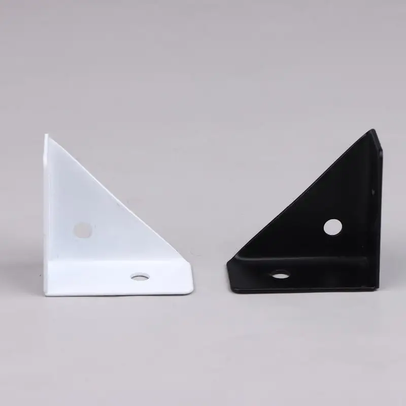 4PCS Right Triangle Corner Supports White Black Wooden Furniture Corner Connector Fasteners Suitable For Beds Cabinets