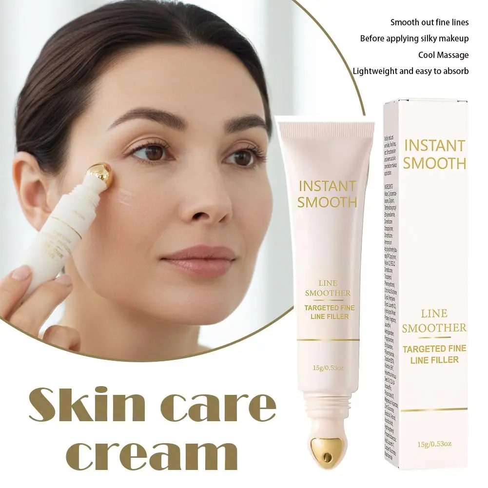 Instant Fine Line Filler Cream Softening Makeup Primer With Metal Applicator Pore Eraser & Wrinkle Smoothing Invisible Skin