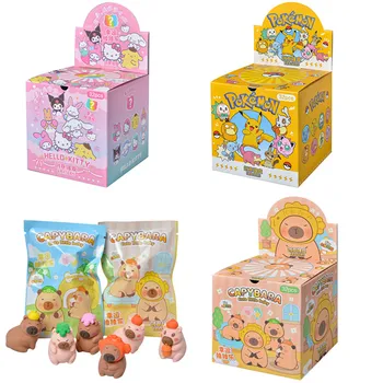 32 adet/takım kör kutu Anime Capy Bara Pokemon Sanrio Hello Kitty Pikachu figürü karikatür silgi modeli bebek oyuncak çocuklar için