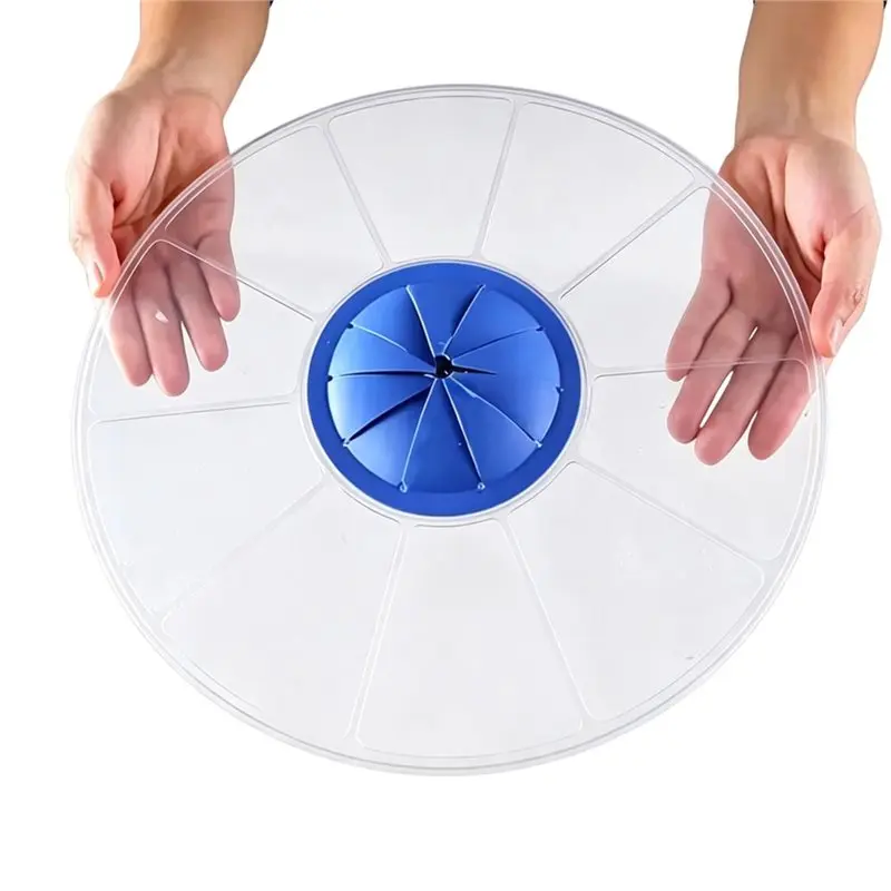 A50Q-Transparent Electric Hand Mixer Splash Guard Cover Anti Splatter Shield Lid Flexible Silicone Center Ring For Mixing 5Pc